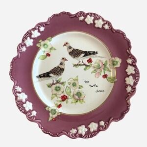 Anthropologie Lou Rota Twelve Days Christmas Plate Two Turtle Doves